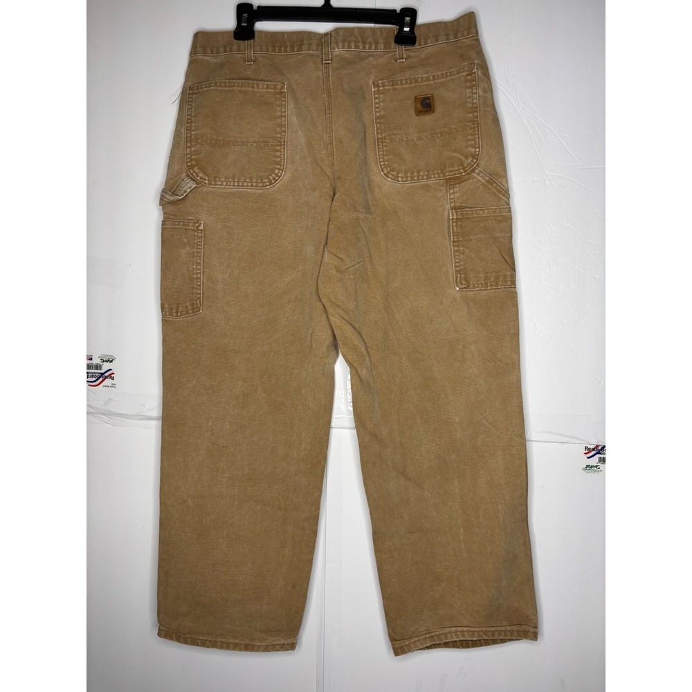 Carhartt B11 BRN Mens Brown Washed Duck Canvas Dungaree Carpenter Pants 38x30